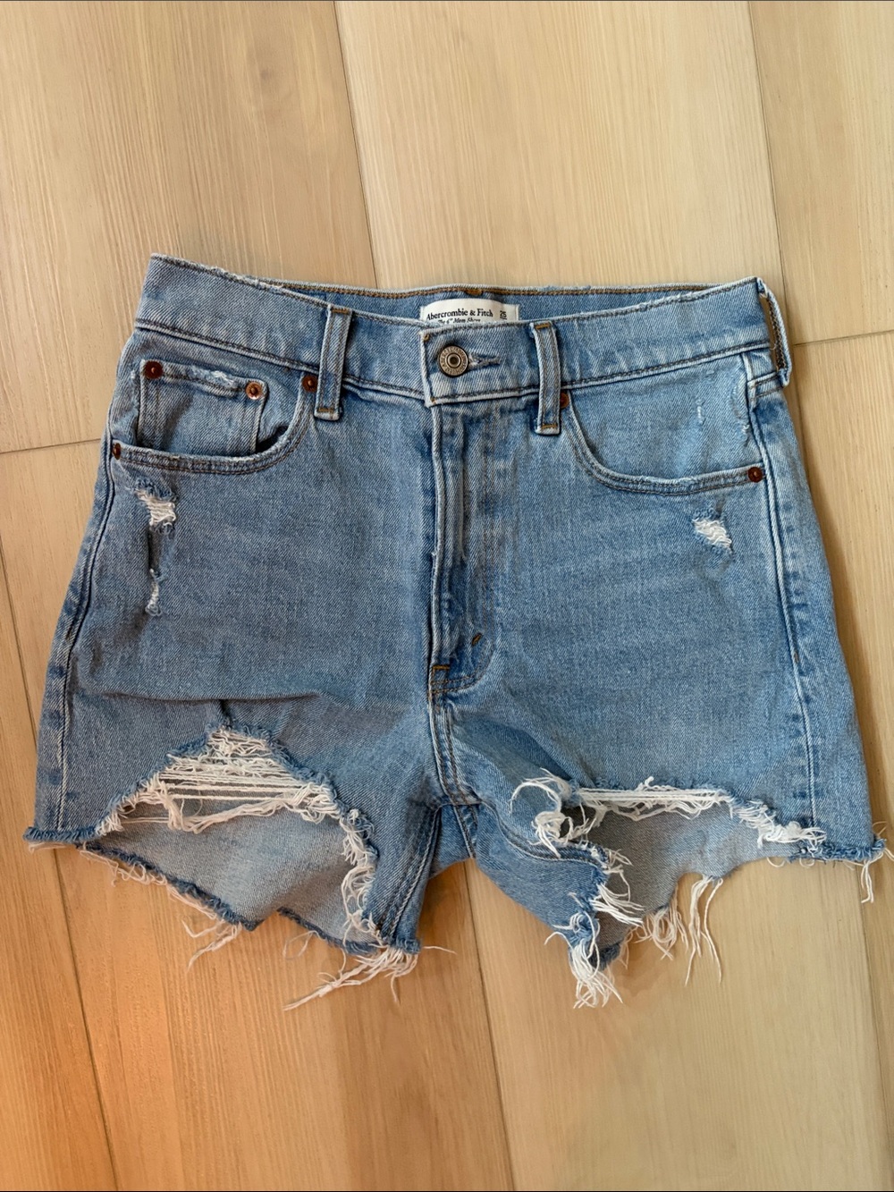 Abercrombie & Fitch High Rise 4” Mom Shorts size 25